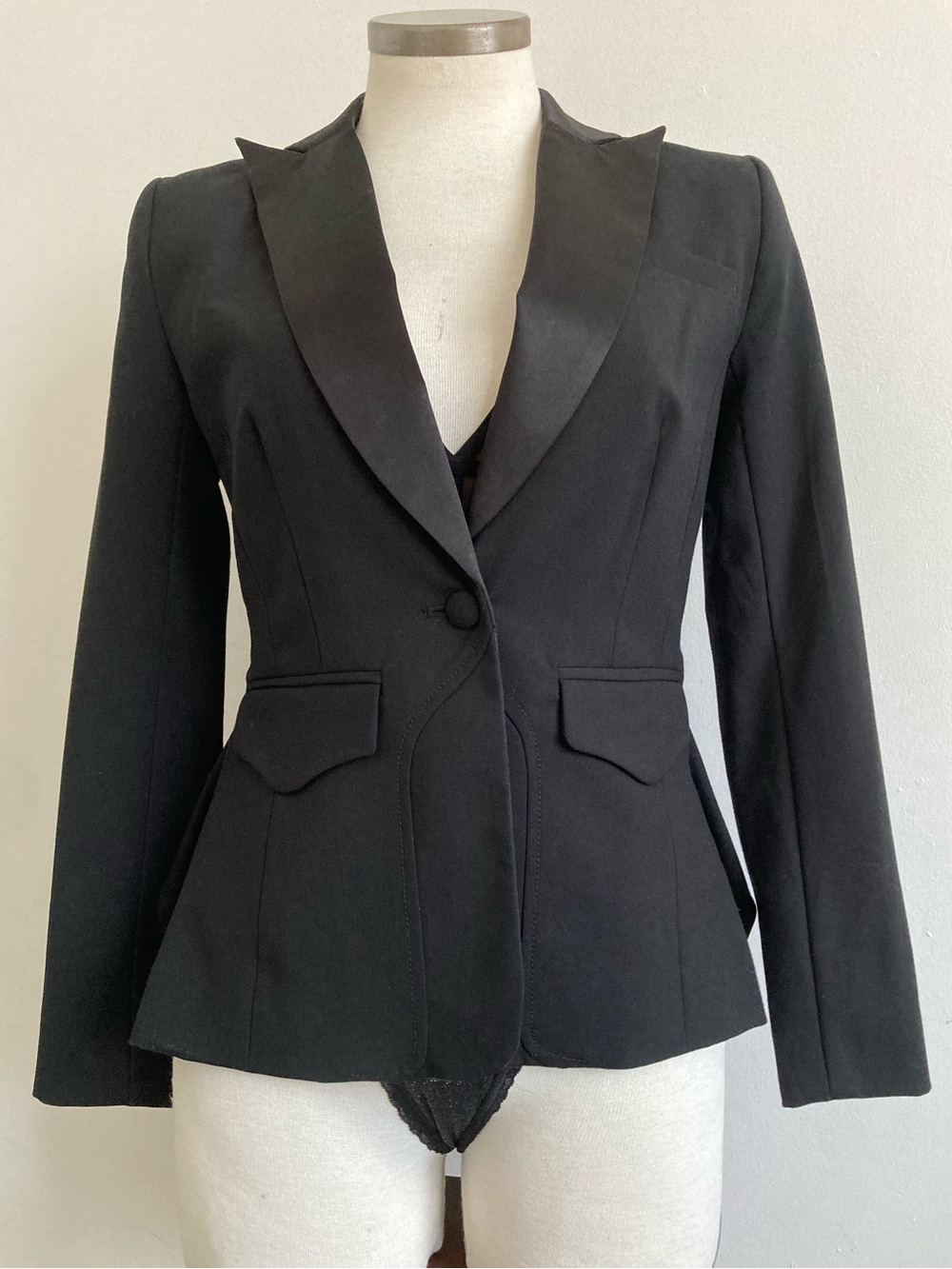 Altuzarra Black Tailored Peplum Blazer